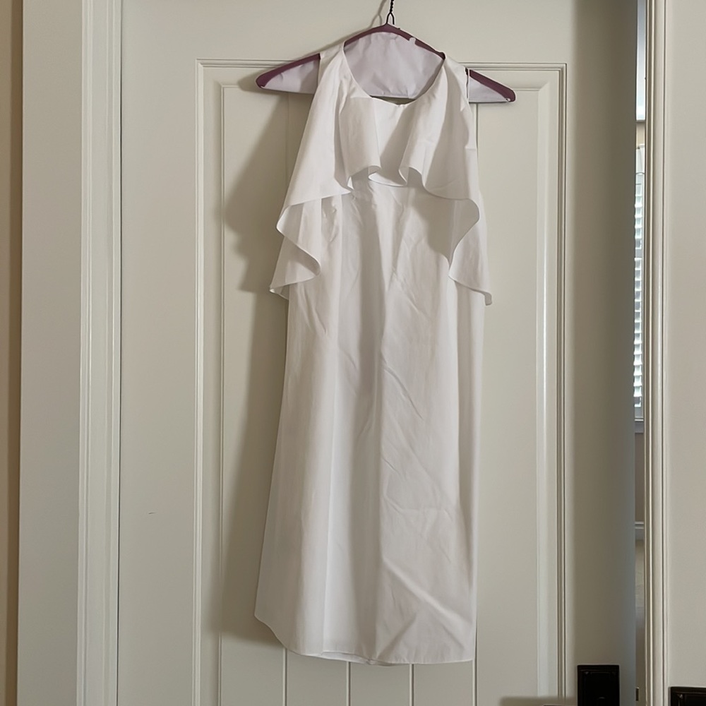 Alice & Olivia White, Sz M Halter dress - light and bright! A-line.